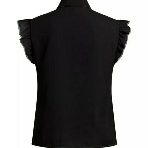 BOW TIE SHORT SLEEVE BLOUSE - Picture 4 of 5